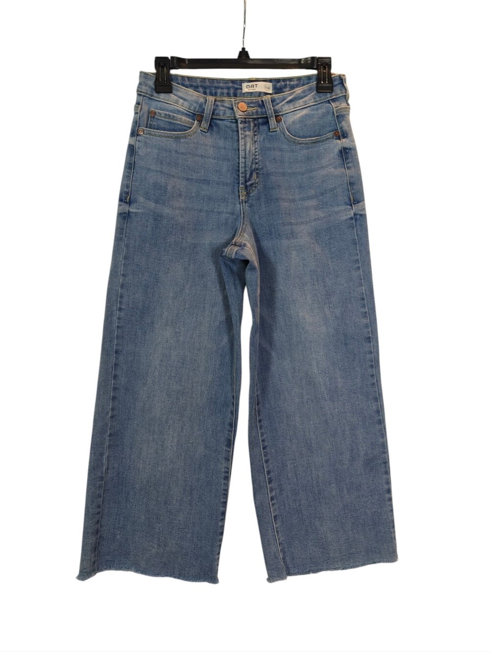 OAT NEW YORK Wide Leg Cropped Jeans In Light/Med Blue Wash Size 2/26
